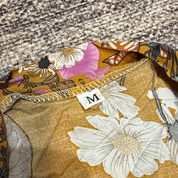 Floral Vintage Print Kimono Duster Cardigan Jacket Cover-Up Hippie Boho - Picture 5 of 5